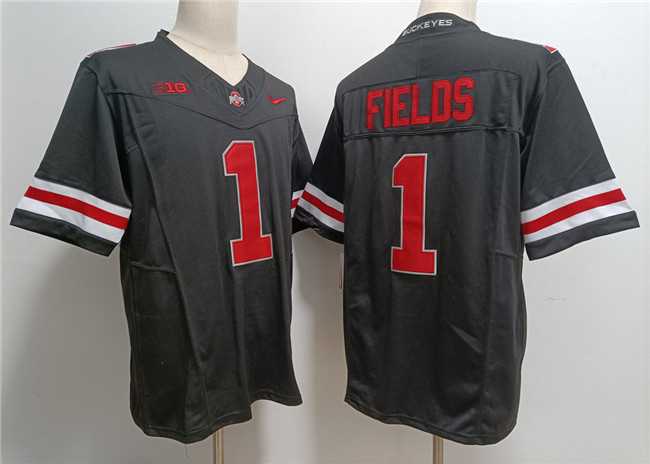 Mens Ohio State Buckeyes #1 Justin Fields Black 2023 F.U.S.E. Limited Stitched Jersey->->NCAA Jersey